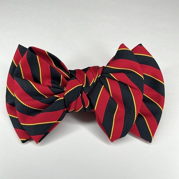 Vintage Striped Liz Claiborne Double Bow Barrette - Picture 7 of 7